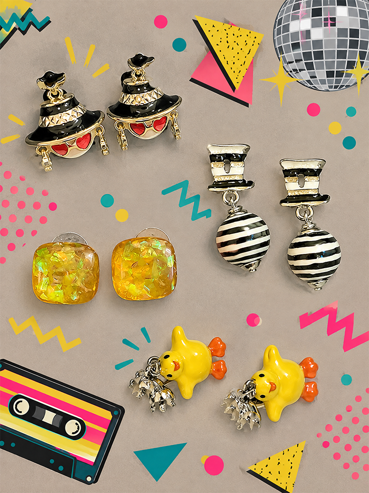 80s-Inspired Halloween Party Earring Set