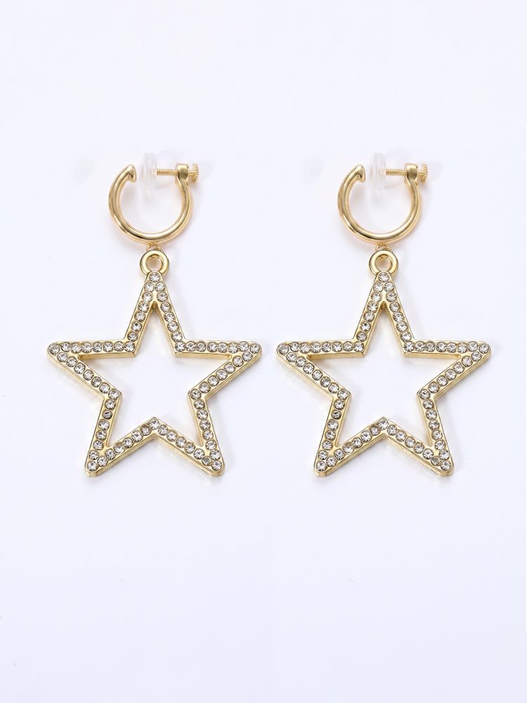 Star earrings clip on