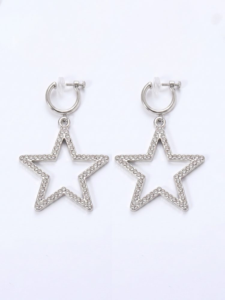 Star earrings clip on