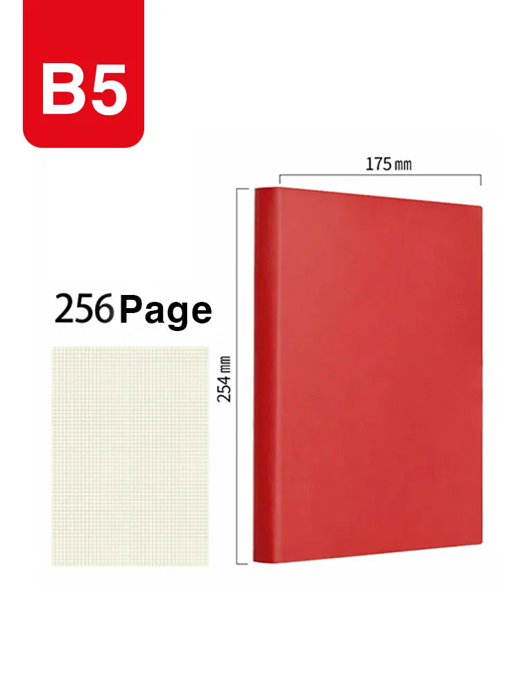 Red Notebook Set – 4 Sticky Note Pads & 4 Pens