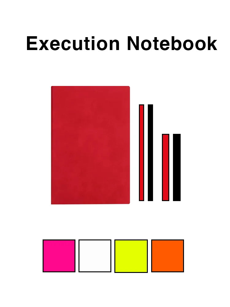 Red Notebook Set – 4 Sticky Note Pads & 4 Pens