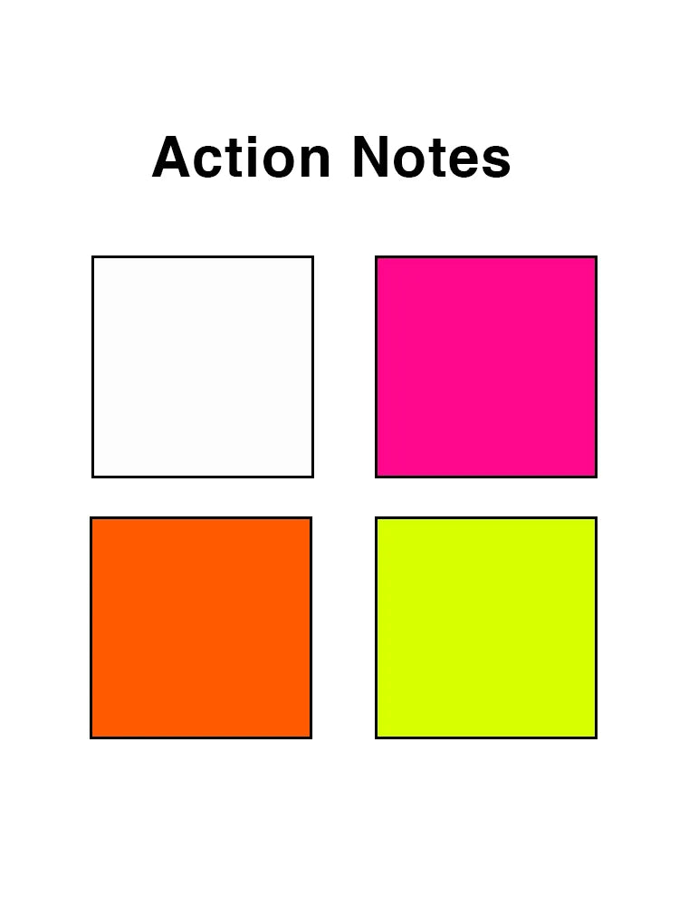 Red Notebook Set – 4 Sticky Note Pads & 4 Pens