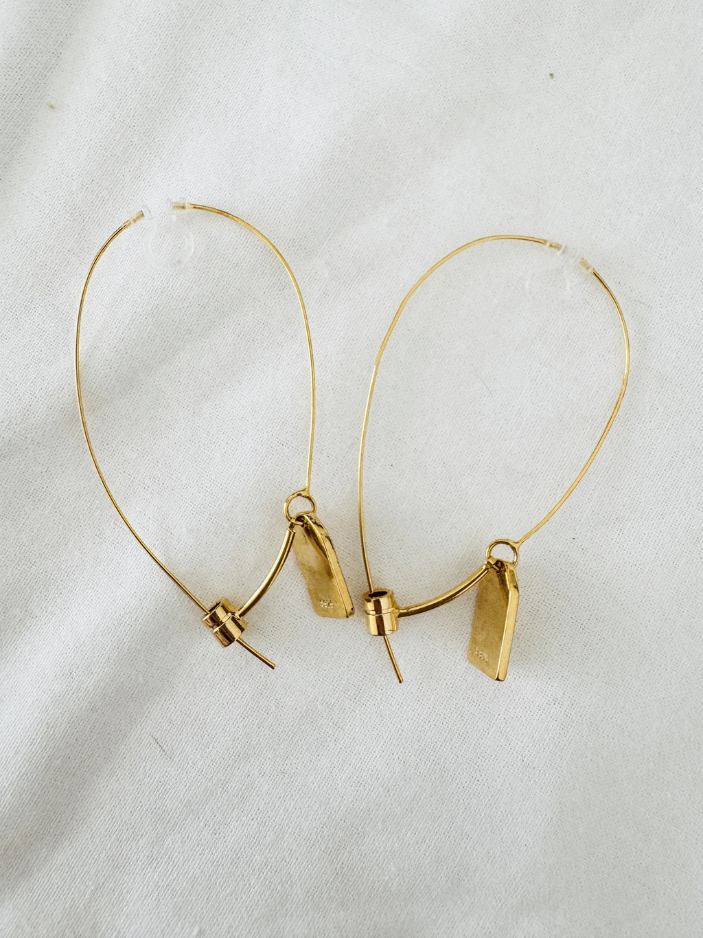 Handcrafted Non-Piercing Earrings – Large Hoop Drop Earrings 18K Gold Plated