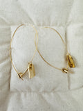 Handcrafted Non-Piercing Earrings – Large Hoop Drop Earrings 18K Gold Plated