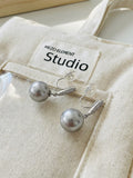 10 mm Elegant Gray Pearl-Style Earrings