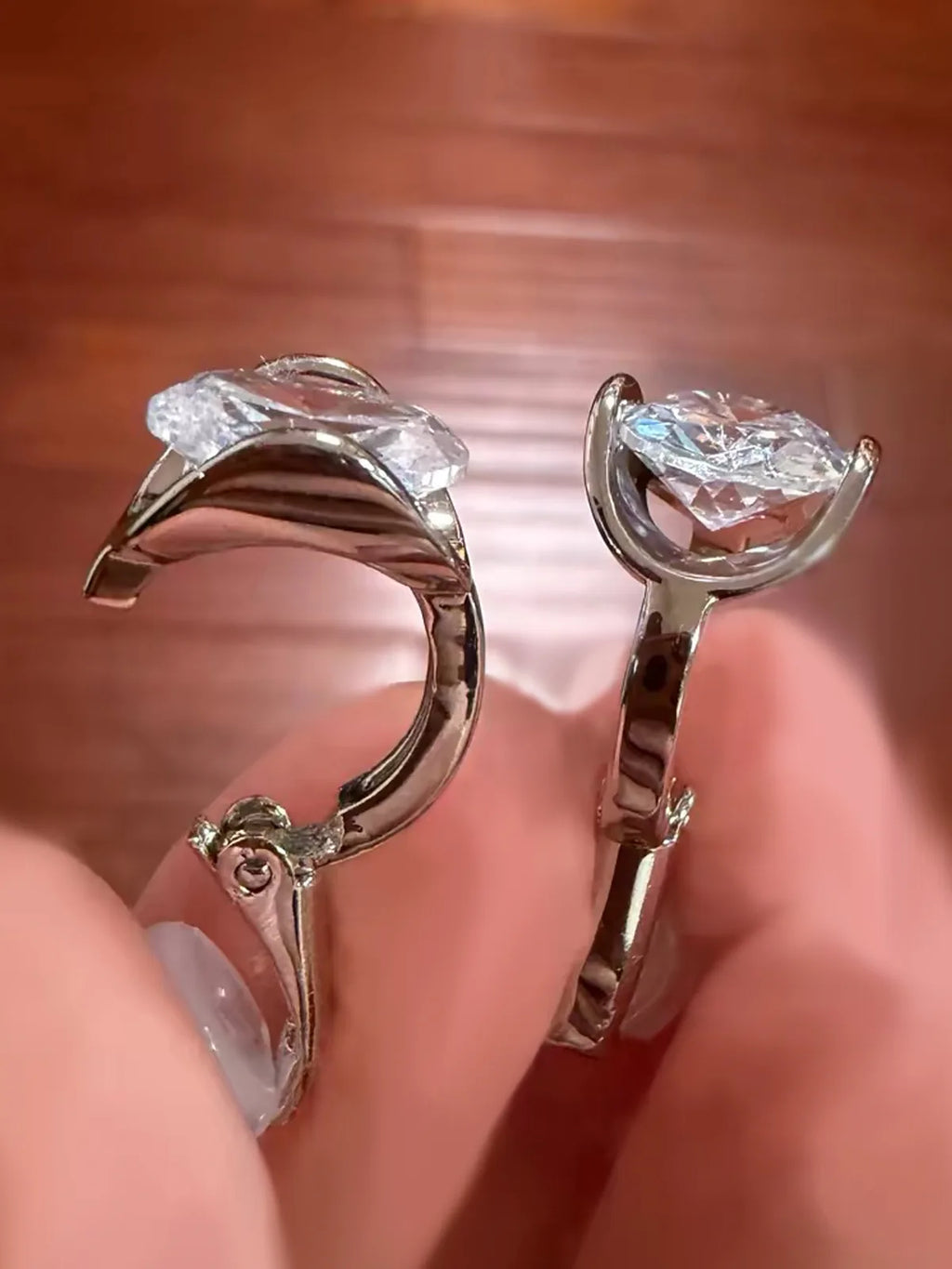 S925 Silver 2 Carat Lab-Grown Diamond Clip-On Earrings