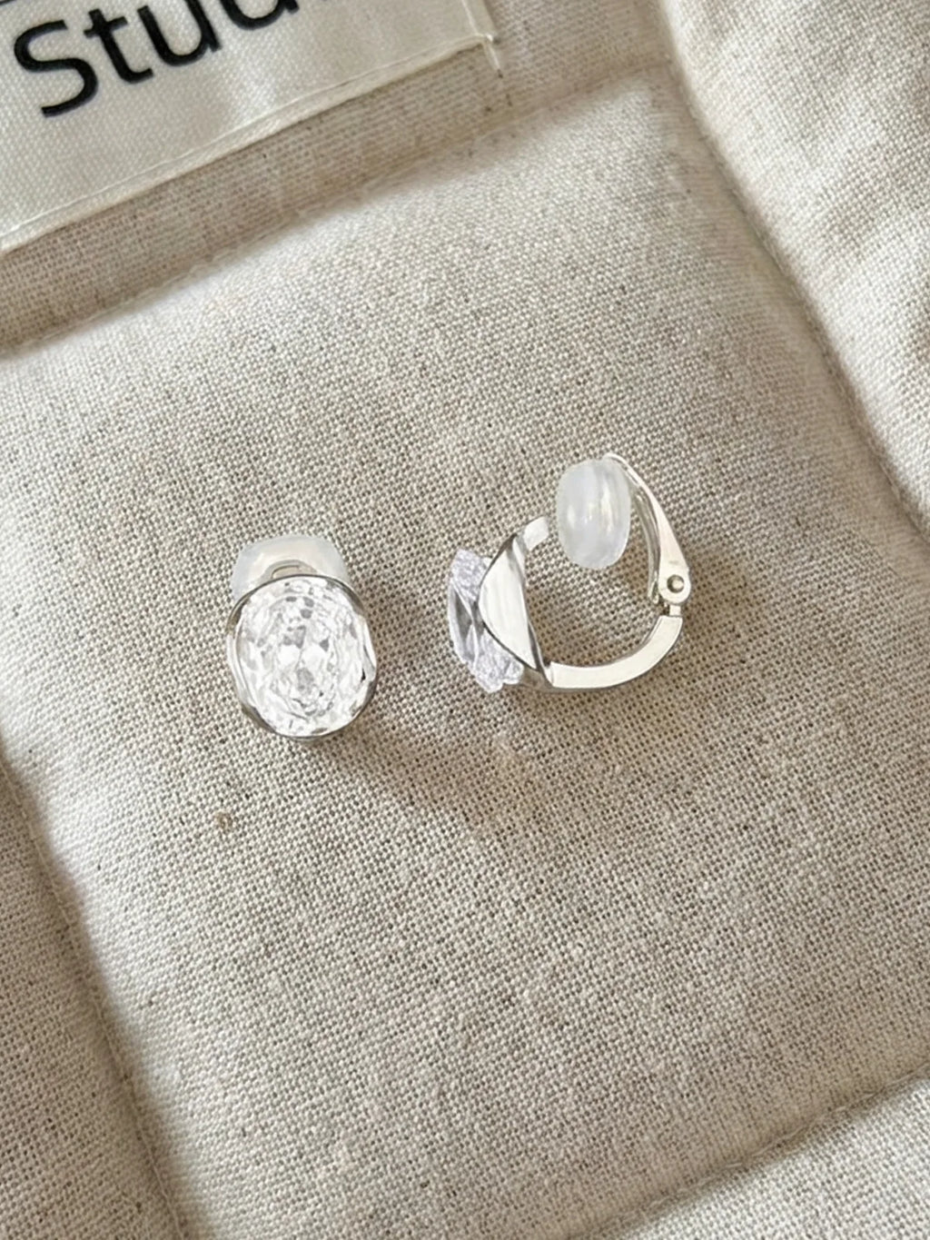 S925 Silver 2 Carat Lab-Grown Diamond Clip-On Earrings