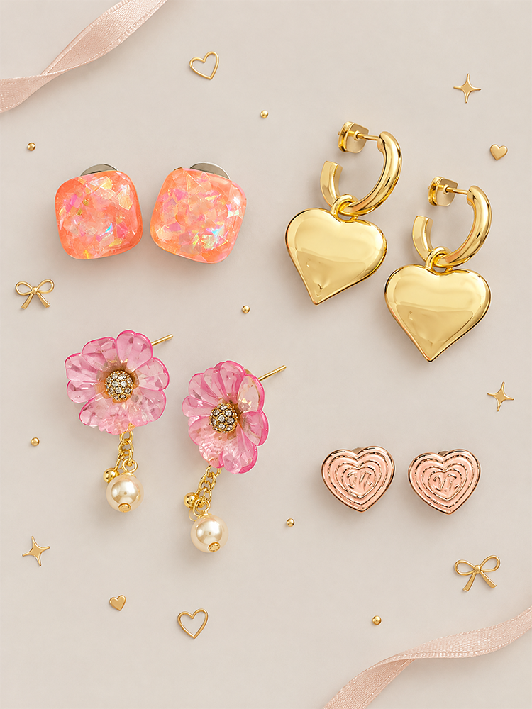 Sweet Party Girl Earring Set – 4 Pairs