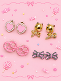 Doll-Pink Earring Set – 4 Pairs