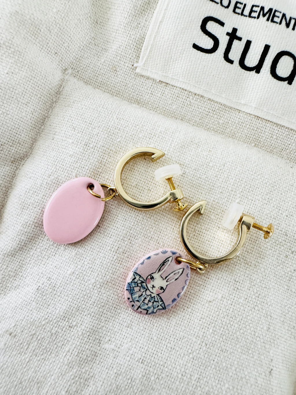 
Candy Pink Cute Cartoon Bunny Clip-On Earrings

