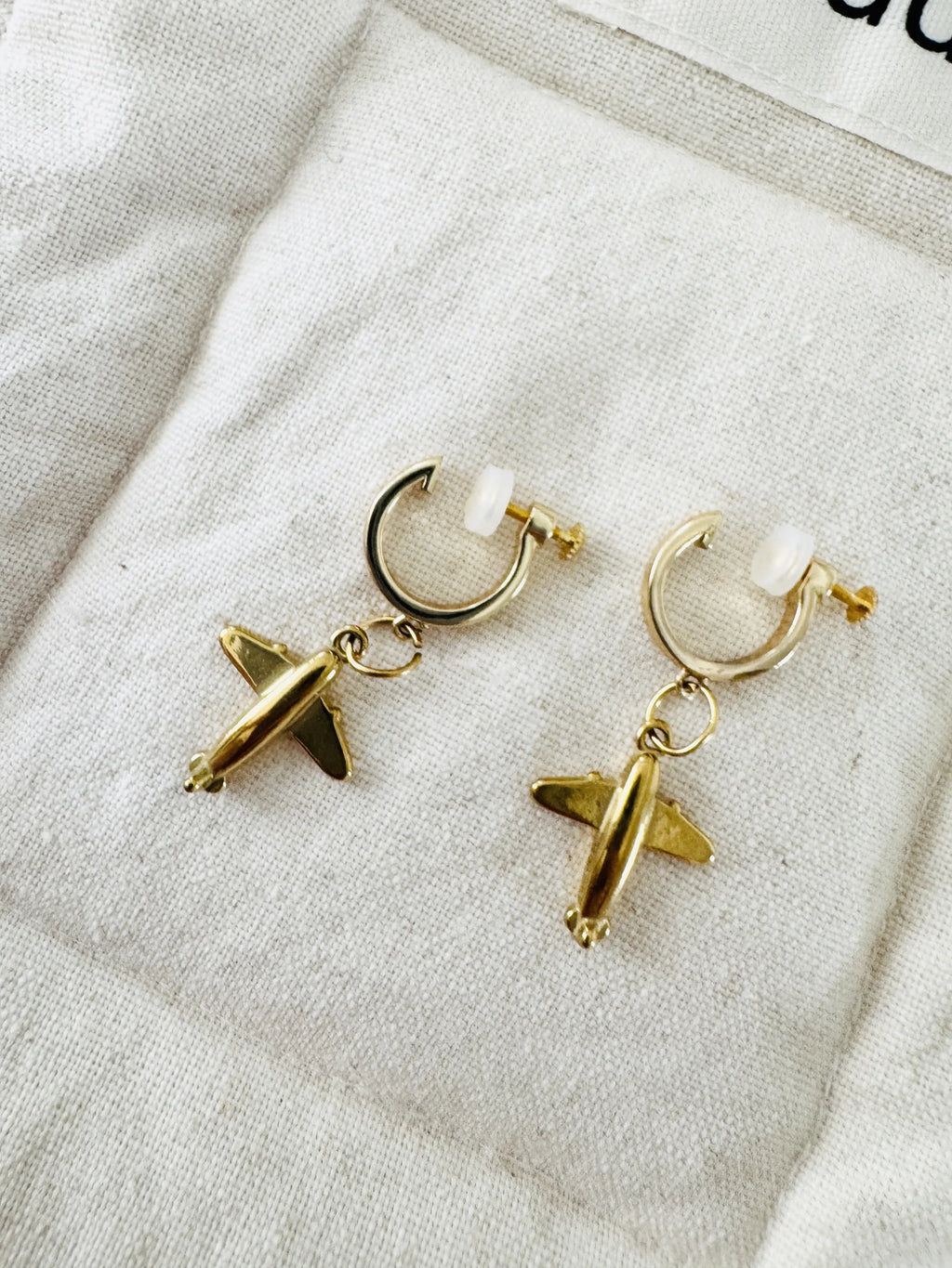 Cute Cartoon Airplane Clip-On Earrings Women