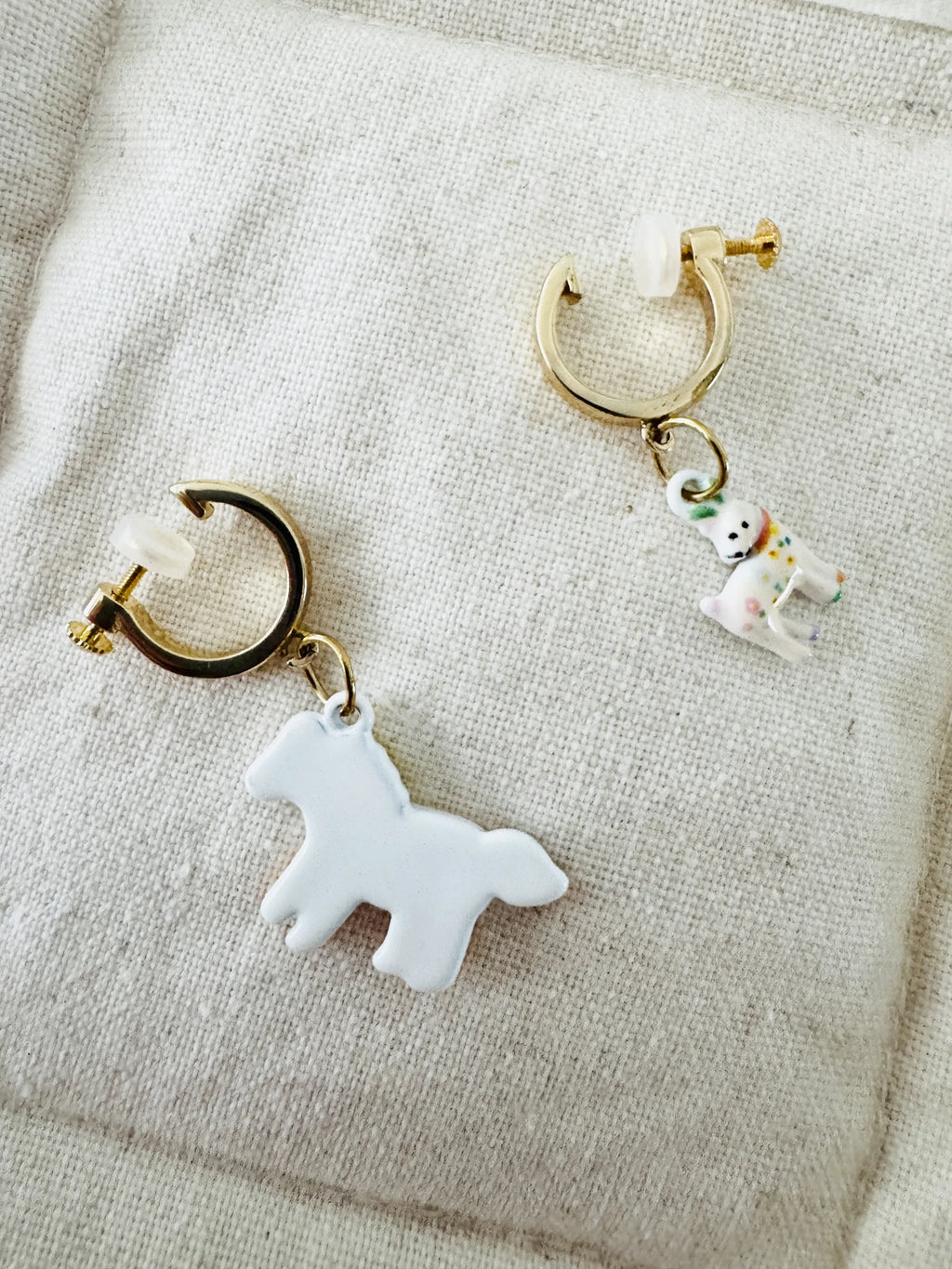 Cute Cartoon Pony & Deer Clip-On Earrings