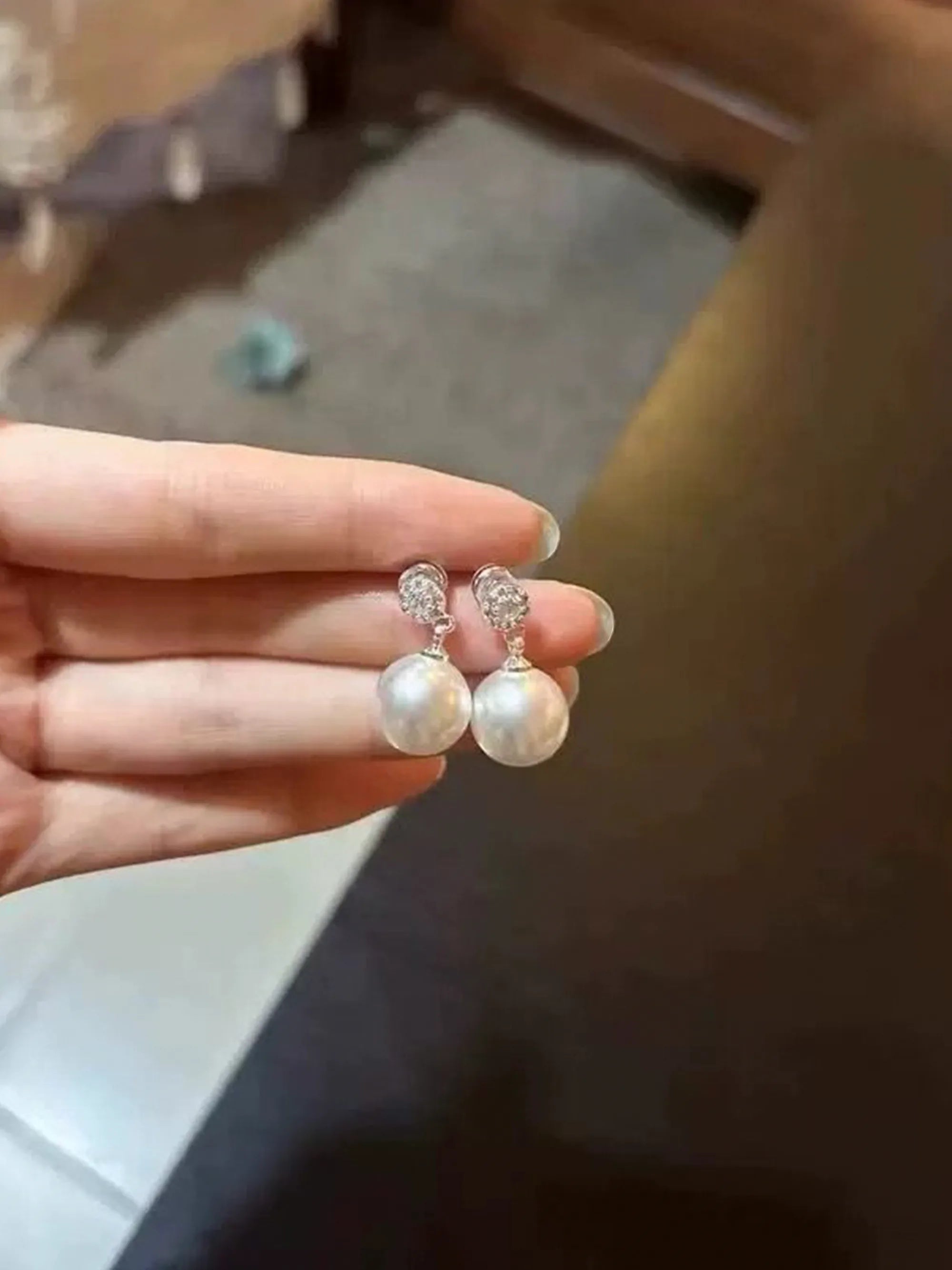 Elegant White Pearl Earrings
