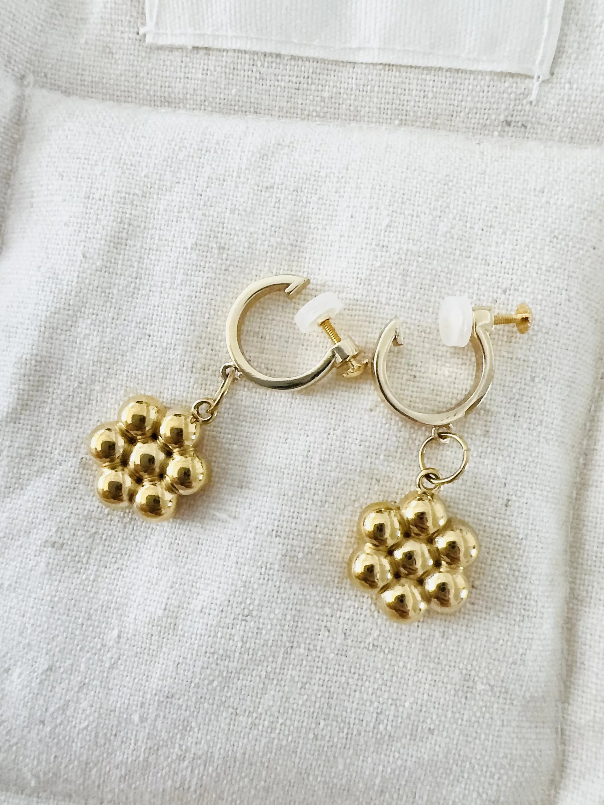 Gold-Tone Flower Clip-On Earrings