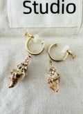 Handmade Colorful Shell Clip-On Earrings