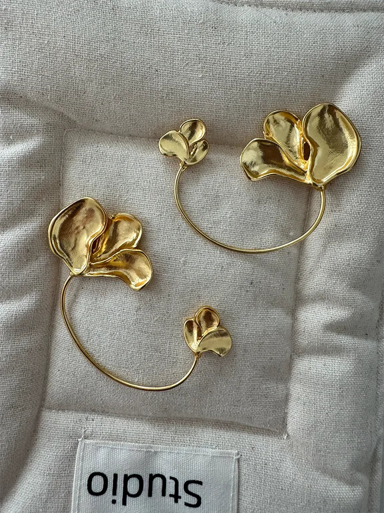 Handmade Flower Ear Cuff Earrings