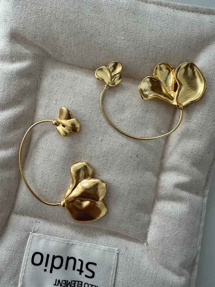 Handmade Flower Ear Cuff Earrings