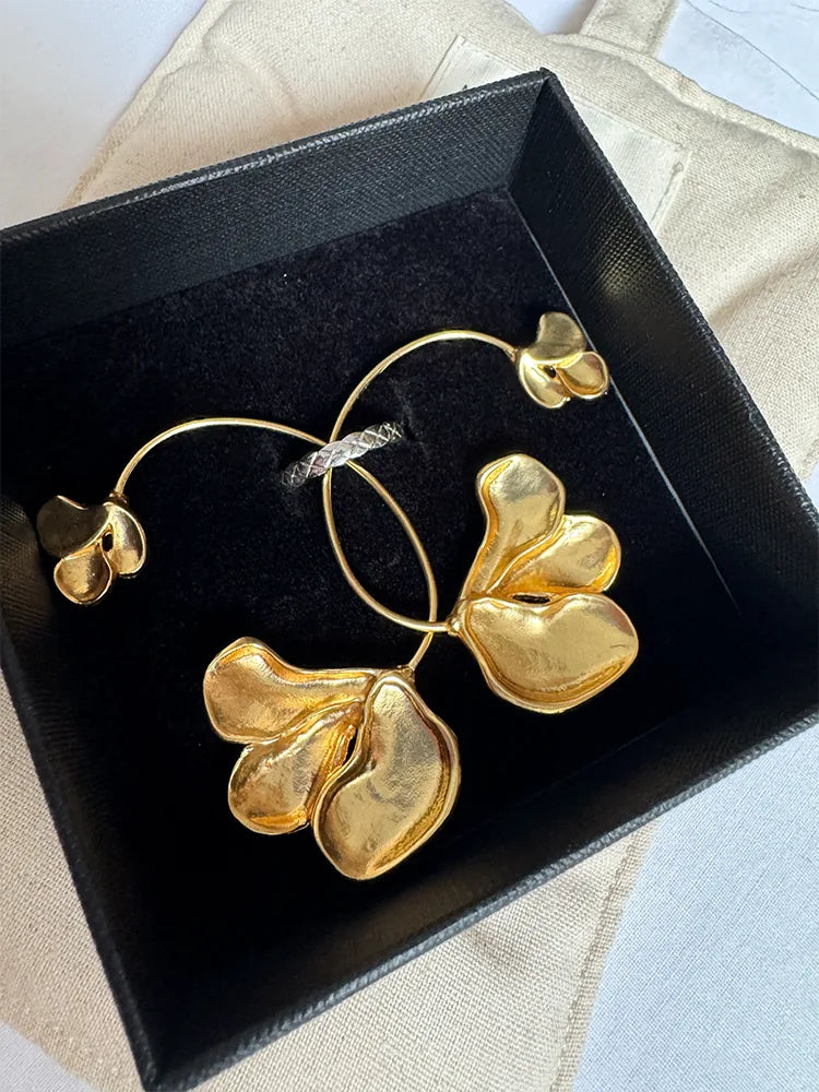 Handmade Flower Ear Cuff Earrings
