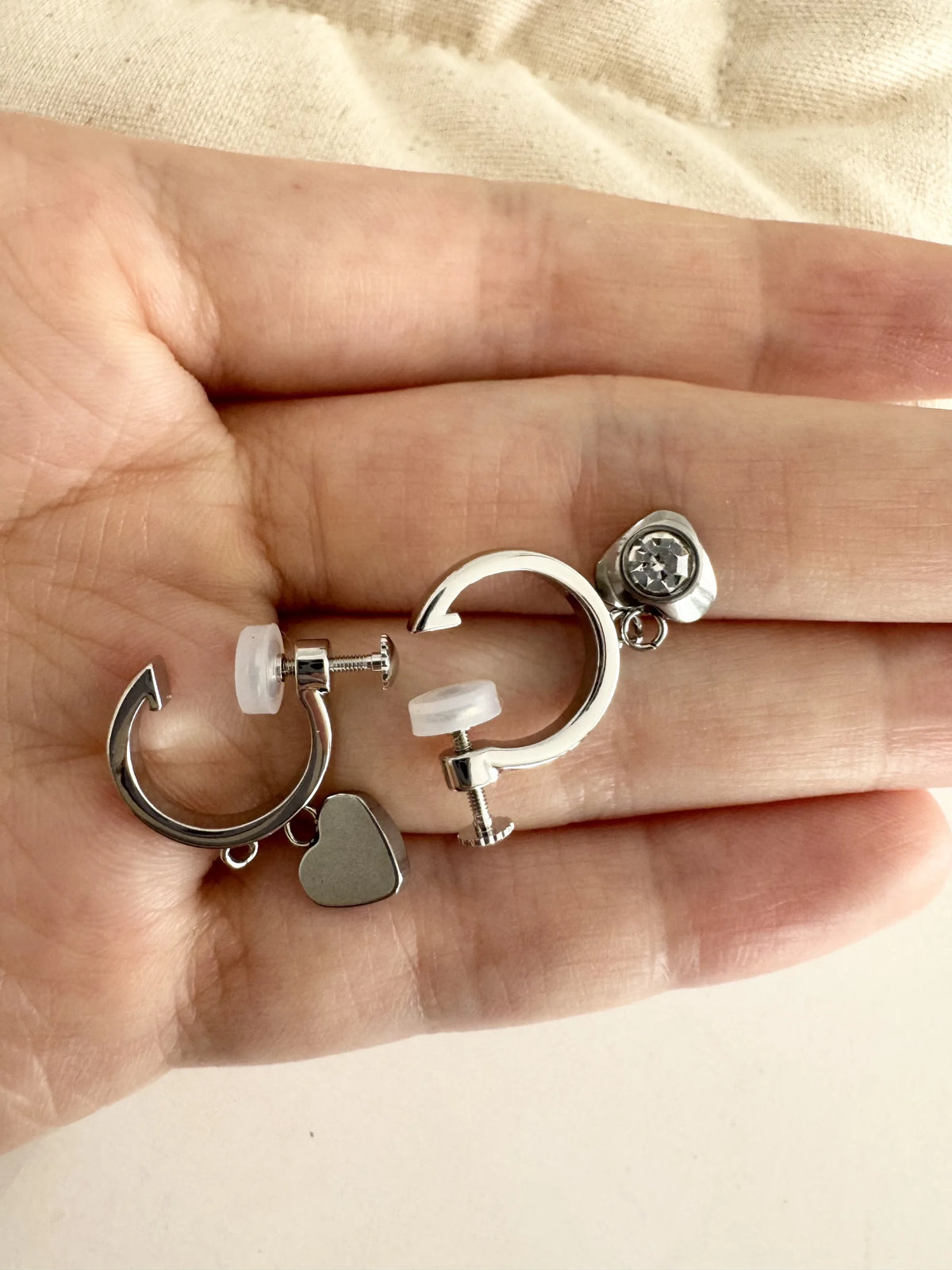 Heart-shaped Earrings Clip-on Light & Lovely Girl