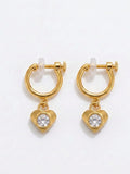 Heart-shaped earrings clip on