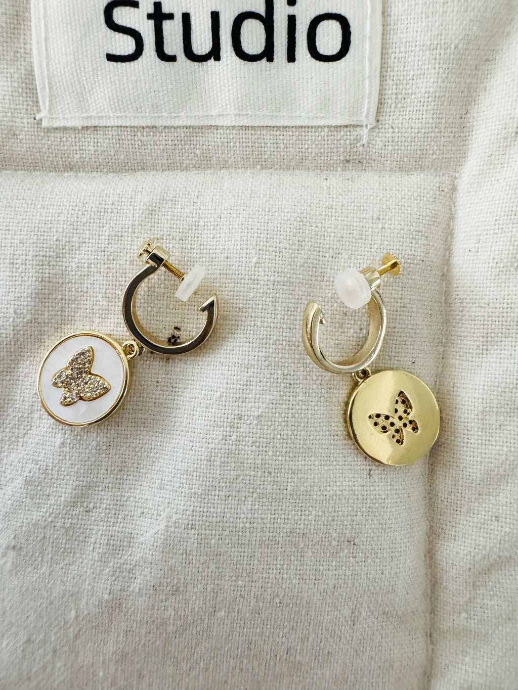 Natural White Mother-of-Pearl Clip-On Earrings