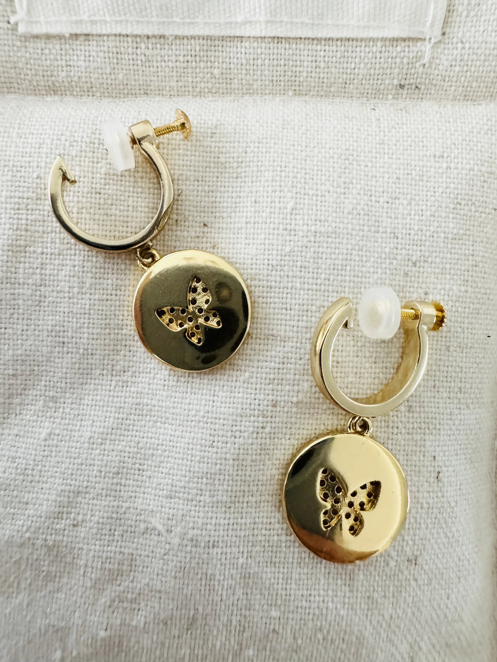 Natural White Mother-of-Pearl Clip-On Earrings
