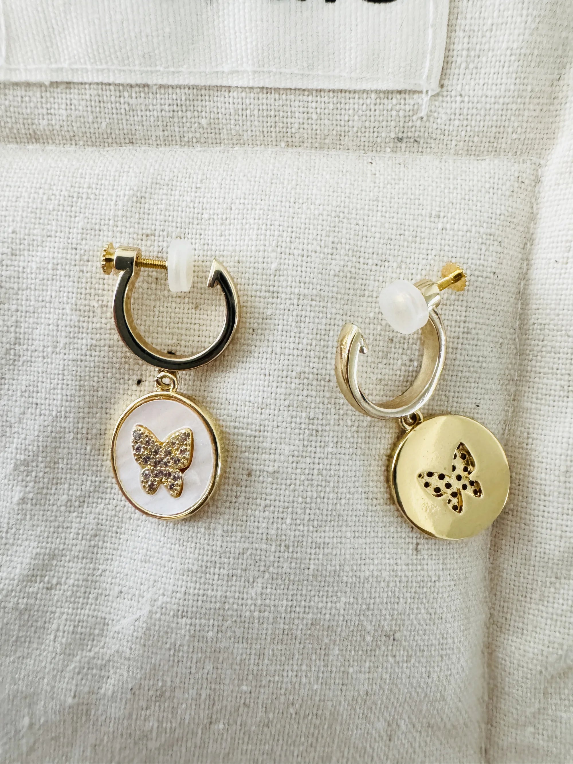 Natural White Mother-of-Pearl Clip-On Earrings