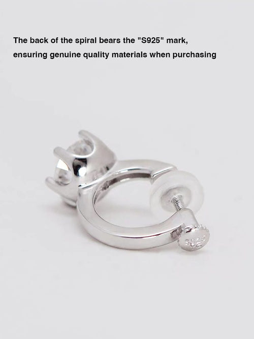 Pure silver moissanite earrings clip on