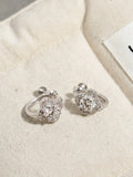 S925 Silver Lab-Grown Diamond Flower Clip-On Earrings