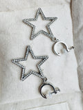 Star Clip on Earrings Gold Color Sivler Color