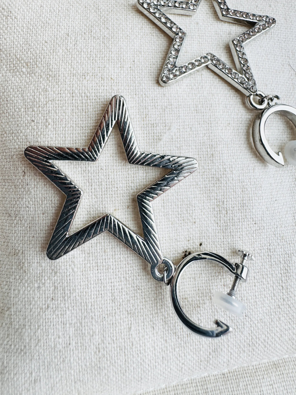 Star Clip on Earrings Gold Color Sivler Color