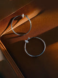 Women's Silver-Plated Adjustable Spiral Clip-On Hoop Earrings for Non-Pierced Ears